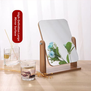 Десктоп огледало едностранно, дървена рамка, подходящо за дневна, спалня и баня