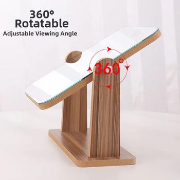 Десктоп огледало едностранно, дървена рамка, подходящо за дневна, спалня и баня