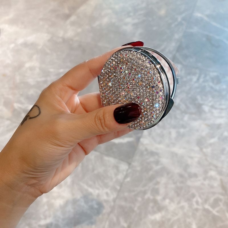 Sminktükör, kétoldalas, hajtogatható, hordozható kézi használatra, keret PU/PS/PVC, nem elektromos