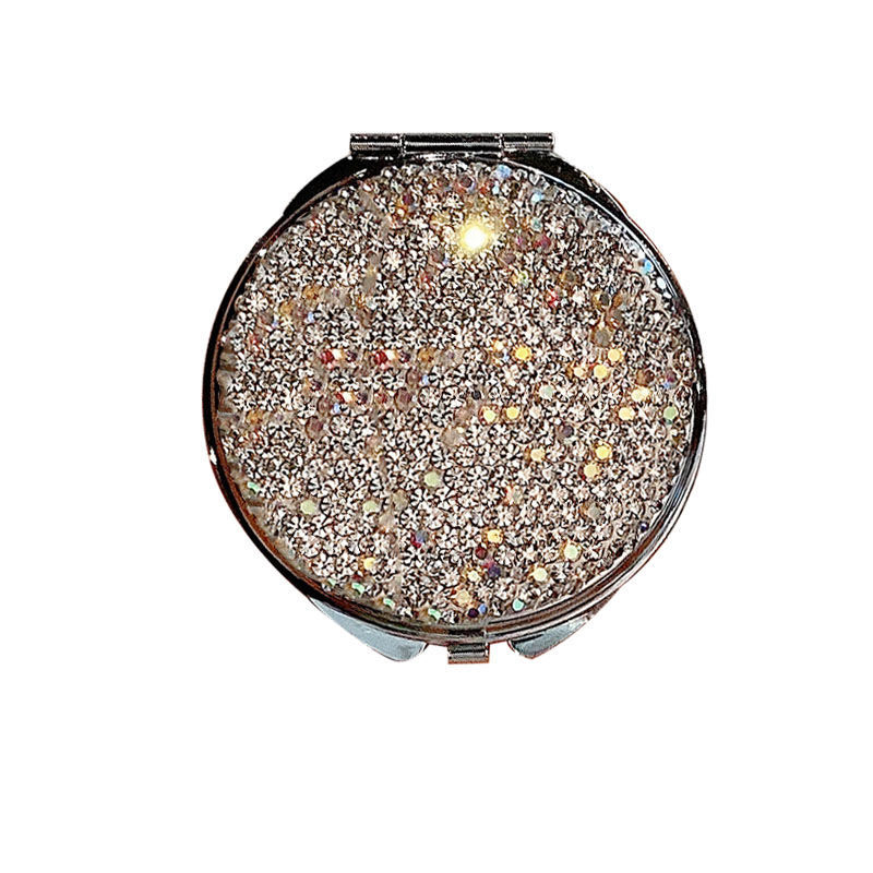 Sminktükör, kétoldalas, hajtogatható, hordozható kézi használatra, keret PU/PS/PVC, nem elektromos