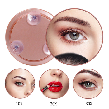 Козметично огледало с увеличително лупа: 3x, 5x, 7x, 10x, 20x и 30x; преносимо; с три вакуумни чаши за баня