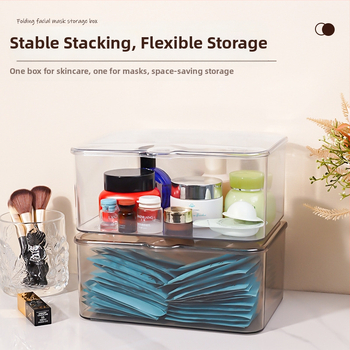 Kosmetikos laikymo dėžutė su atverčiamu dangteliu, plastikinė, modernus minimalistinis stilius (Medžiaga: Plastikas; Logotipo spausdinimas: Taip; Pritaikymas: Galimas; Išleidimo data: 2023; Prekės ženklas: Ruan zan)