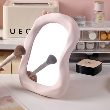 Десктоп огледало за грим с форма на облак, HD огледало, пластмасова рамка, сребърно огледало