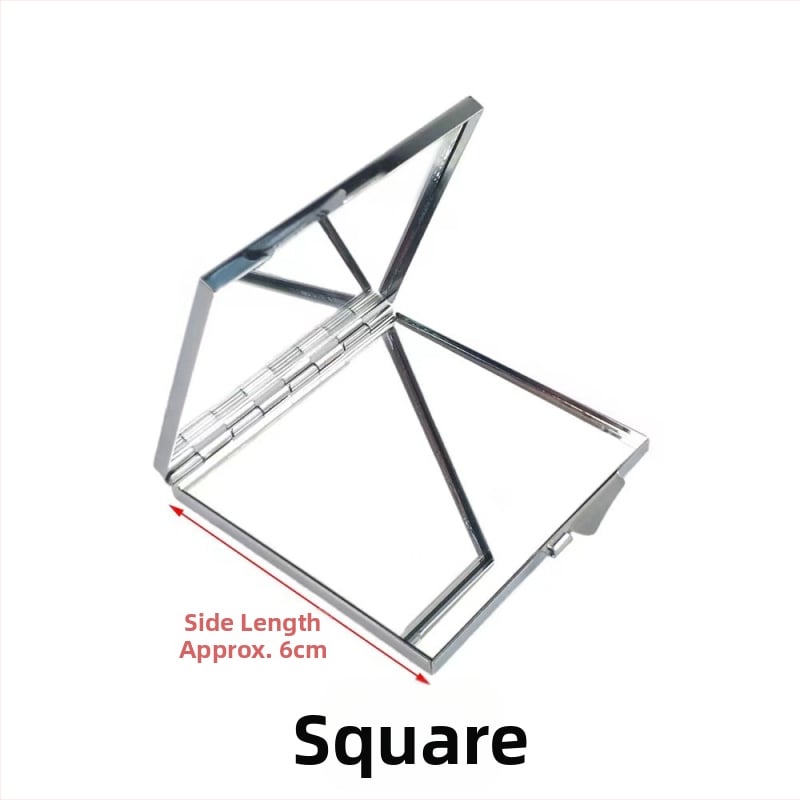 Mini nešiojamas makiažo veidrodėlis, sulankstomas, dvipusis HD, rankinis, su deimantų akcentais