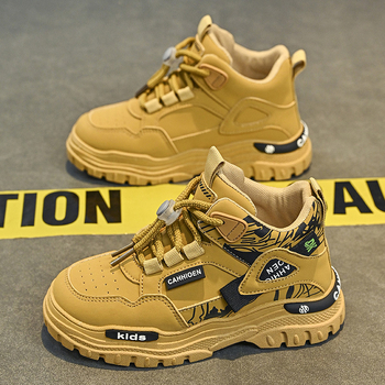 Μποτάκια Μάρτιν για αγόρια – συνθετικό δέρμα στο επάνω μέρος, βρετανικού στυλ, κυκλοφορία φθινοπωρινή 2024, για ηλικίες 7–16 ετών