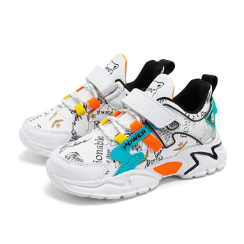 Παιδικά Παπούτσια Τρεξίματος Με Δερμάτινο Άνω, Αδιάβροτα, Ελαφριά, Σόλα EVA, Velcro Κλείσιμο για Άνοιξη & Φθινόπωρο