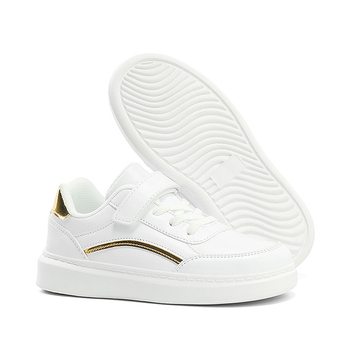 Bērnu sporta apavi ar Velcro aizdari, augšdaļa Ultrafilm āda, iekšējā zolīte PU, zole no plastmasas, piemērots vecumam 4–12 gadi