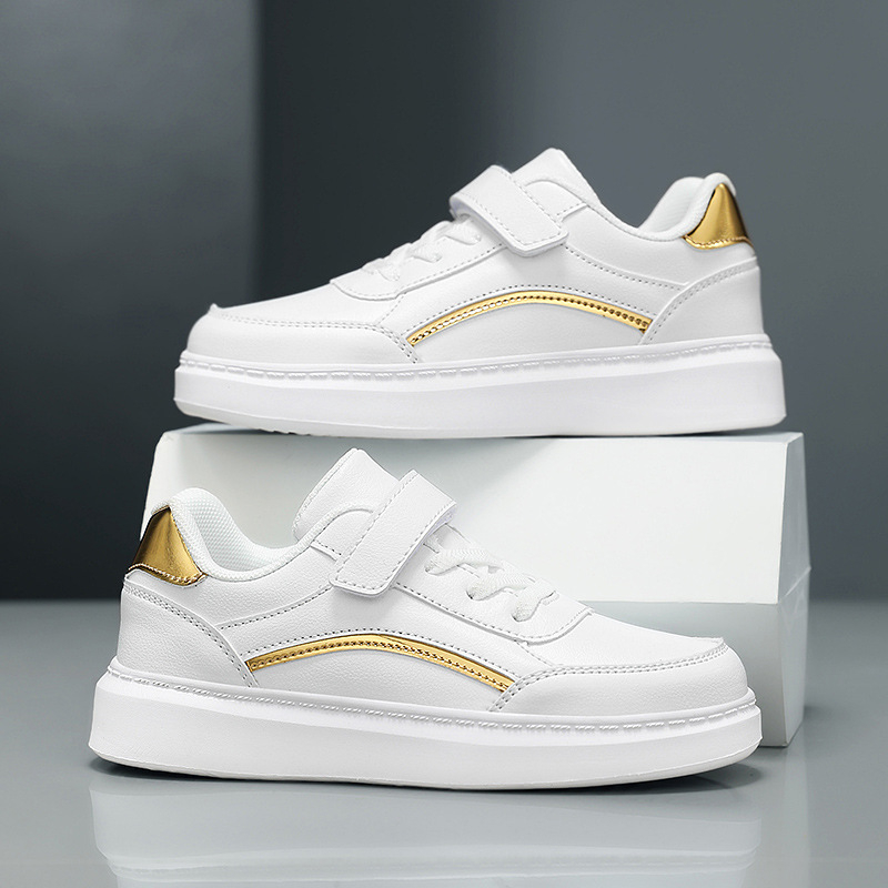 Bērnu sporta apavi ar Velcro aizdari, augšdaļa Ultrafilm āda, iekšējā zolīte PU, zole no plastmasas, piemērots vecumam 4–12 gadi