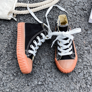 Vaikų drobiniai bateliai su šonine užtrauktuke – guminė pada, drobinė viršutinė dalis, anti-slydimo, kasdienis Korėjos stilius