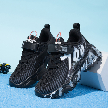 Παιδικά παπούτσια τρεξίματος με διαπνέον επάνω μέρος από διχτυωτό ύφασμα; Velcro κούμπωμα; MD σόλα; κατάλληλα για άνοιξη και φθινόπωρο; για αγόρια 7–12 ετών