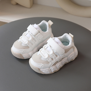 Φωτεινά παιδικά αθλητικά με Velcro, διαπνέον πάνω μέρος από ύφασμα, αντιολισθητική σόλα PVC, καρτούν μοτίβο, άνοιξη-καλοκαίρι