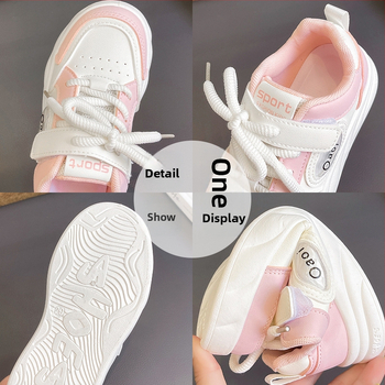 Bērnu sporta apavi ar bieza zole, augšpuse no mikrošķiedras ādas, gumijas zole, zems augšējais daļas augums, ar šņorēm