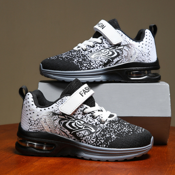 Παιδικά δρομικά παπούτσια με διχτυωτό πάνω μέρος, διαπνοή, ελαφρά, αντιολισθητική σόλα από καουτσούκ, απορρόφηση κραδασμών, Velcro κλείσιμο, για ηλικίες 4–16, για όλο το χρόνο