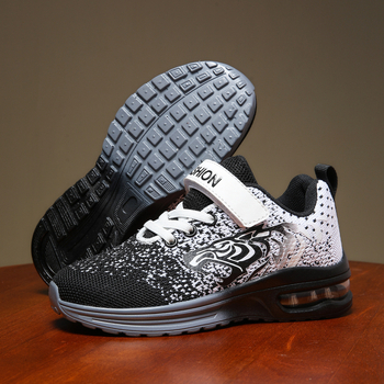 Παιδικά δρομικά παπούτσια με διχτυωτό πάνω μέρος, διαπνοή, ελαφρά, αντιολισθητική σόλα από καουτσούκ, απορρόφηση κραδασμών, Velcro κλείσιμο, για ηλικίες 4–16, για όλο το χρόνο