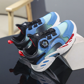 Παιδικά παπούτσια σε στυλ dad shoes για αγόρια, κλείσιμο με περιστρεφόμενο κουμπί, επάνω μέρος από συνθετικό δέρμα, διαπνοή, σόλα PVC