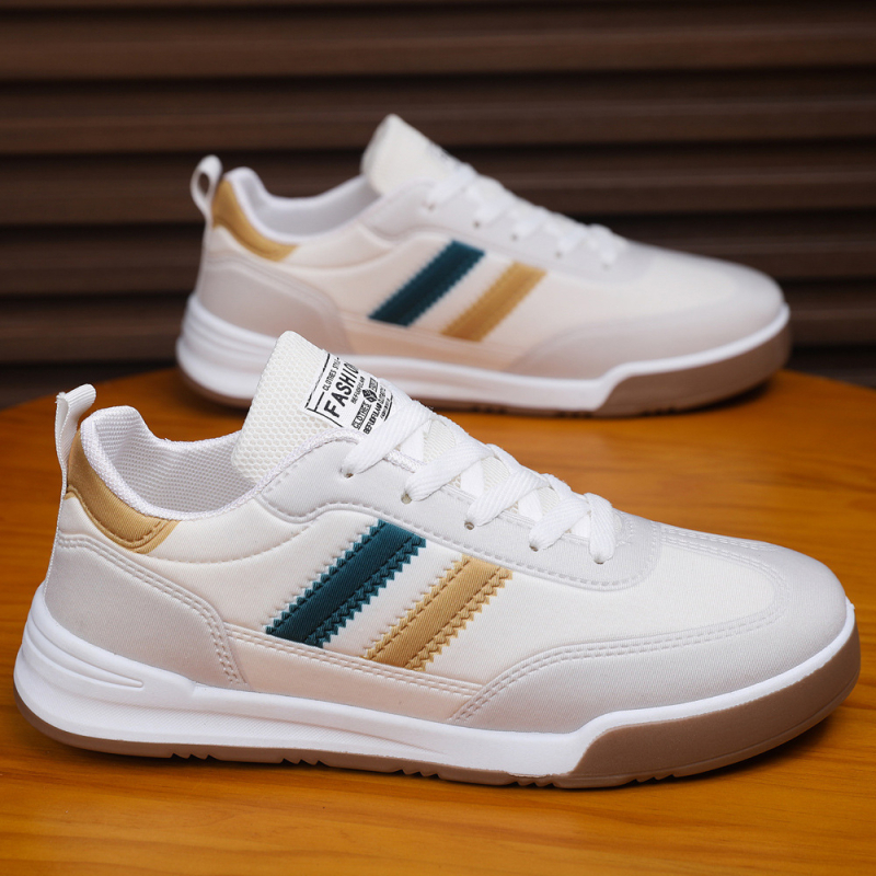 Ανδρικά αναπνεύσιμα χαμηλά αθλητικά παπούτσια με κορδόνια, πάνω μέρος από συνθετικό δέρμα, σόλα έγχυσης και πάτος EVA