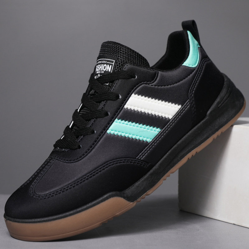 Ανδρικά αναπνεύσιμα χαμηλά αθλητικά παπούτσια με κορδόνια, πάνω μέρος από συνθετικό δέρμα, σόλα έγχυσης και πάτος EVA