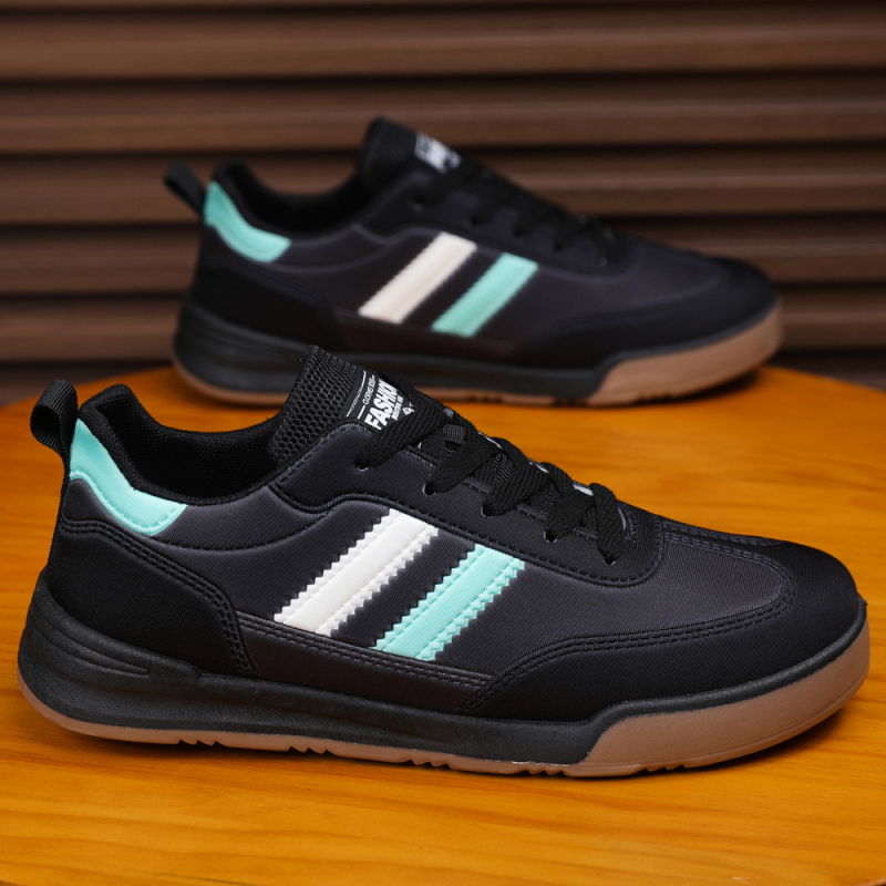 Ανδρικά αναπνεύσιμα χαμηλά αθλητικά παπούτσια με κορδόνια, πάνω μέρος από συνθετικό δέρμα, σόλα έγχυσης και πάτος EVA