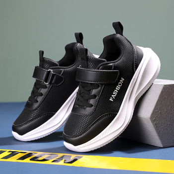 Αγόρια αθλητικά παπούτσια τρεξίματος με Velcro, επάνω από συνθετικό δέρμα, σόλα EVA, για ηλικίες 4–16, άνοιξη–φθινόπωρο