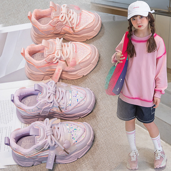 Κοριτσίστικα παπούτσια τρεξίματος με Velcro – Αντιολισθητικά, Άνω μέρος από συνθετικό δέρμα, Σόλα από φυσικό καουτσούκ, Για χειμώνα-άνοιξη-φθινόπωρο