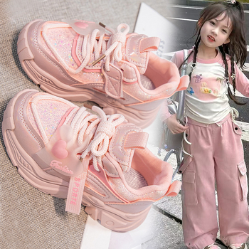 Κοριτσίστικα παπούτσια τρεξίματος με Velcro – Αντιολισθητικά, Άνω μέρος από συνθετικό δέρμα, Σόλα από φυσικό καουτσούκ, Για χειμώνα-άνοιξη-φθινόπωρο