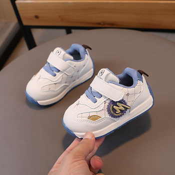 Unisex βρεφικά αθλητικά παπούτσια για 12-36 μηνών, άνω μέρος από συνθετικό δέρμα, χαμηλός ύψος, κλείσιμο με Velcro, κατάλληλα για άνοιξη-φθινόπωρο