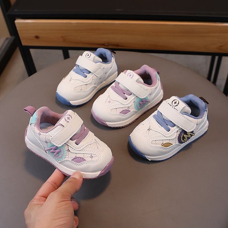 Adidași unisex pentru copii 12-36 luni, din piele sintetică, talpă joasă, închidere cu Velcro, pentru primăvară-toamnă