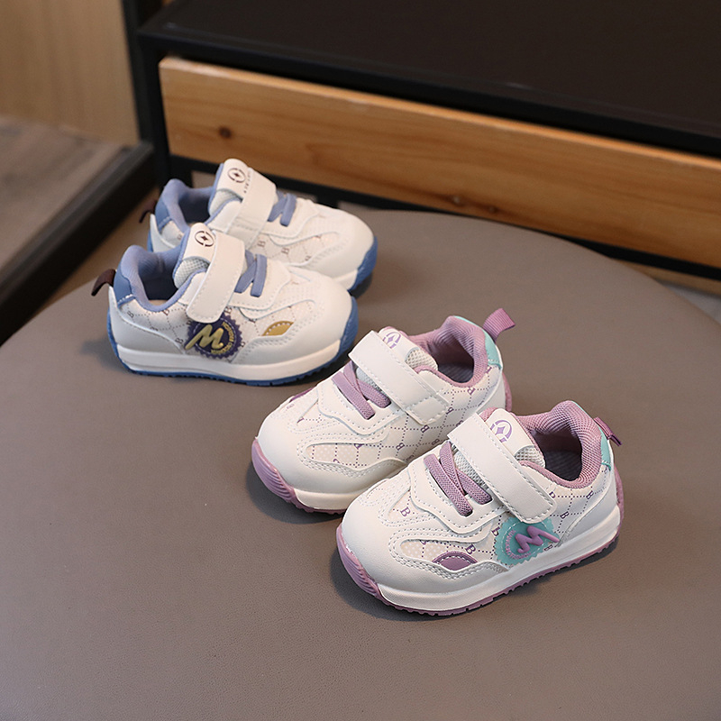 Adidași unisex pentru copii 12-36 luni, din piele sintetică, talpă joasă, închidere cu Velcro, pentru primăvară-toamnă