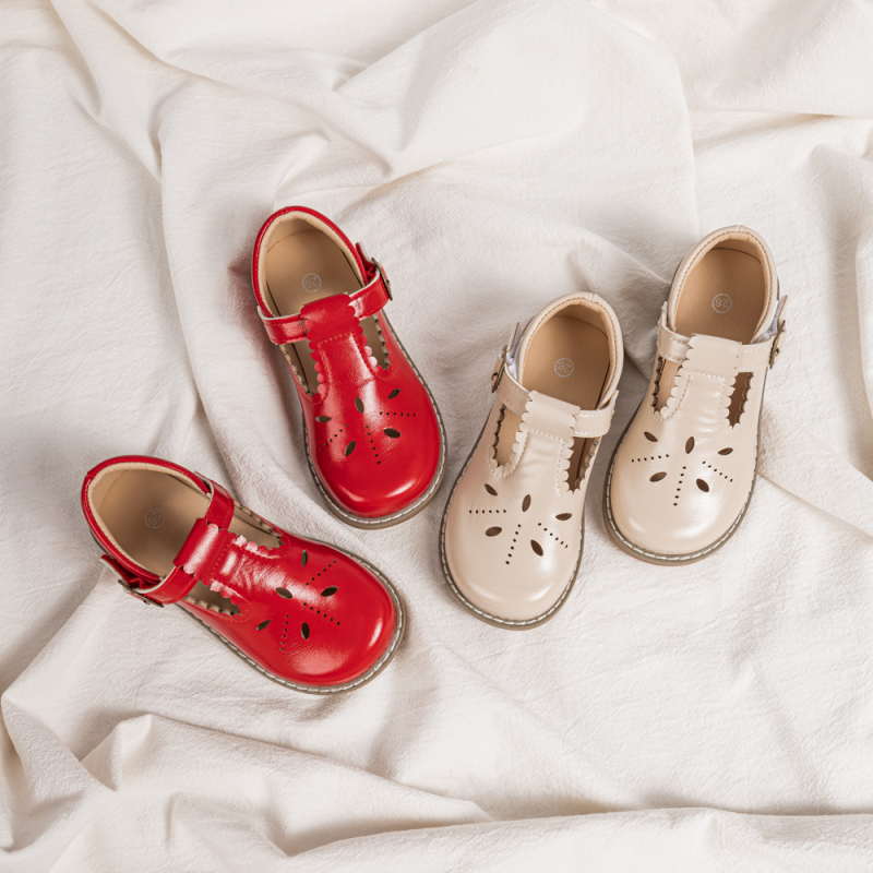 Lányok iskolai cipői PU felsőrésszel, gumitalppal, Velcro-zár, alacsony profil, anti-slip és kopásálló, Sweet Academy stílus, tavasz–ősz