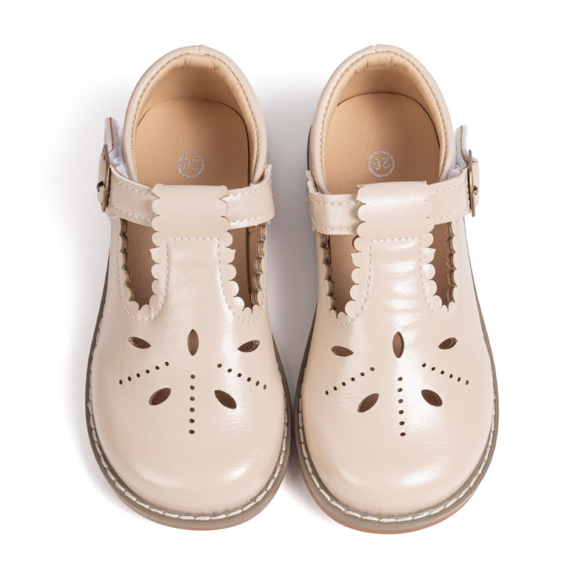 Lányok iskolai cipői PU felsőrésszel, gumitalppal, Velcro-zár, alacsony profil, anti-slip és kopásálló, Sweet Academy stílus, tavasz–ősz