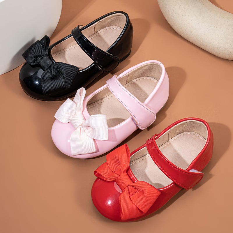 Dječje balerinke s mašnicom, mekana potplata, gornji dio od mikrovlakana, Velcro zatvarač, korejski stil