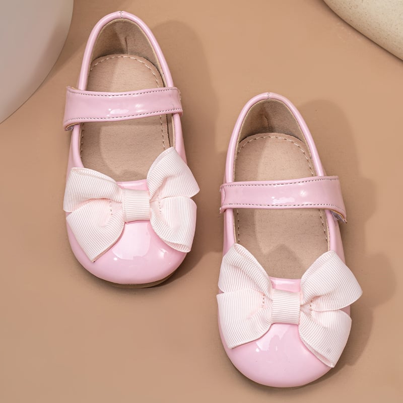Dječje balerinke s mašnicom, mekana potplata, gornji dio od mikrovlakana, Velcro zatvarač, korejski stil
