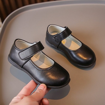 Lányoknak készült bőrcipő koreai stílusban Velcro-zárás, alacsony boka, PU belső talp, gumírozott talp