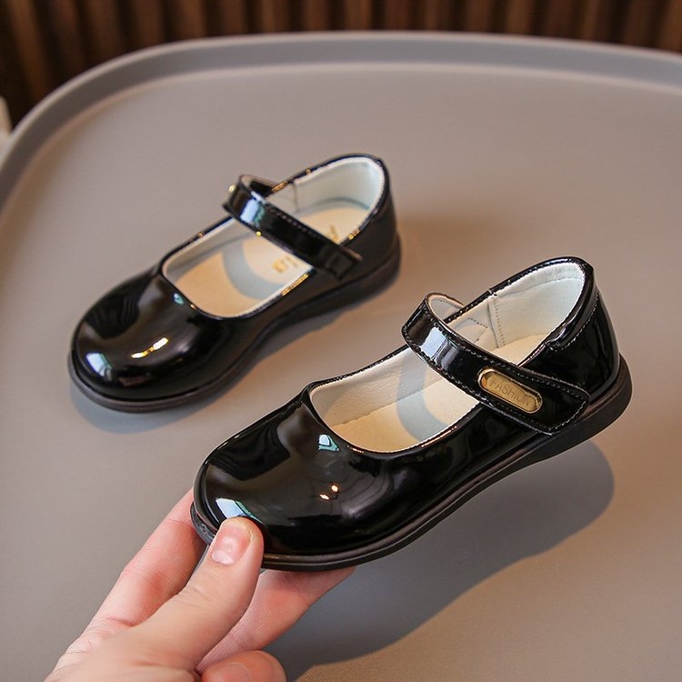 Lányoknak készült bőrcipő koreai stílusban Velcro-zárás, alacsony boka, PU belső talp, gumírozott talp