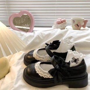 Britų stiliaus retro elegantiški loaferiai su stora augimo pada, viršutinė dalis drobė, gumos padas, slip-on su sagtimi, pavasaris 2025