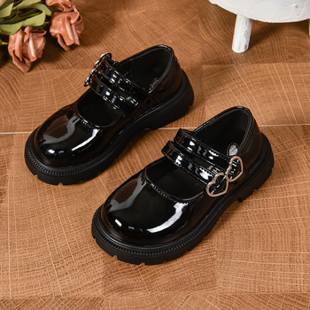 Pantofi fete Mary Jane din piele PU, stil prințesă, închidere cu Velcro, talpă din cauciuc, partea superioară cu înălțime joasă, branț din piele artificială, antiaderenți, pentru vârsta 7–16