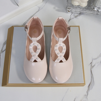 Mergaitėms skirti bateliai preppy stiliuje, siauras burnos atidarymas, PU viršus, PU vidpadis, TPR padas