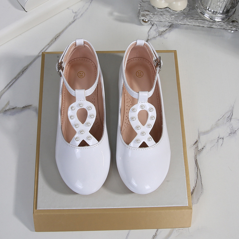 Mergaitėms skirti bateliai preppy stiliuje, siauras burnos atidarymas, PU viršus, PU vidpadis, TPR padas