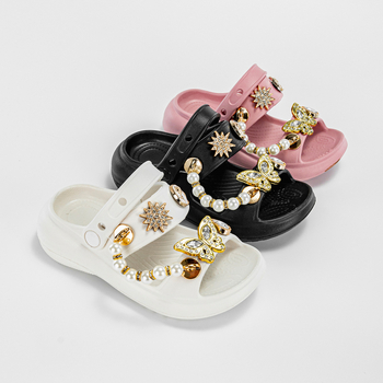 Παιδικά σανδάλια για κορίτσια, EVA επάνω μέρος και EVA σόλα, μοτίβο με μαργαριτάρι και πεταλούδα, άνοιξη 2024 λανσάρισμα, καθημερινά παραθαλάσσια παπούτσια