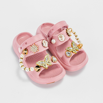 Παιδικά σανδάλια για κορίτσια, EVA επάνω μέρος και EVA σόλα, μοτίβο με μαργαριτάρι και πεταλούδα, άνοιξη 2024 λανσάρισμα, καθημερινά παραθαλάσσια παπούτσια