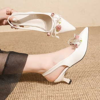 Atvirų galinių sandalų – viršus iš dirbtinės odos, guma padas, Quietly Cute, 2025 m. pavasaris