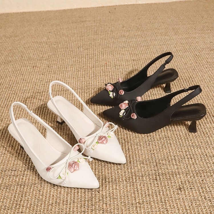 Atvirų galinių sandalų – viršus iš dirbtinės odos, guma padas, Quietly Cute, 2025 m. pavasaris