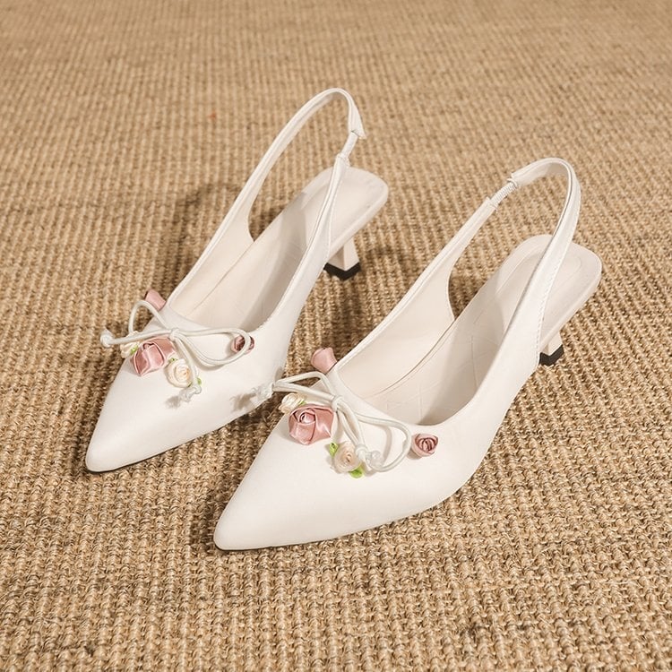 Atvirų galinių sandalų – viršus iš dirbtinės odos, guma padas, Quietly Cute, 2025 m. pavasaris