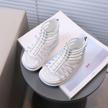 Κοριτσίστικα ρωμαϊκά σανδάλια από συνθετικό δέρμα, σόλα PVC, φερμουάρ πίσω, ανοιχτό δάχτυλο, για ηλικίες 1–6 ετών