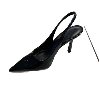 Tiesiosios sandalės — smailus pirštas, minimalistinis stilius, guminė padas, PU vidus, pavasaris 2025.