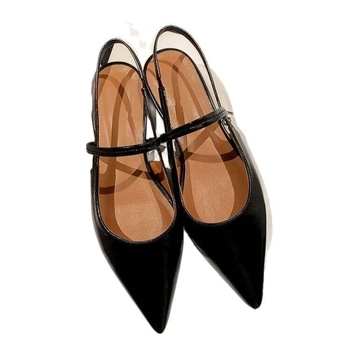 Atvirų nugara sandalai su ašiu pirštu, PU viršus, gumos padas, elastinga juostelė