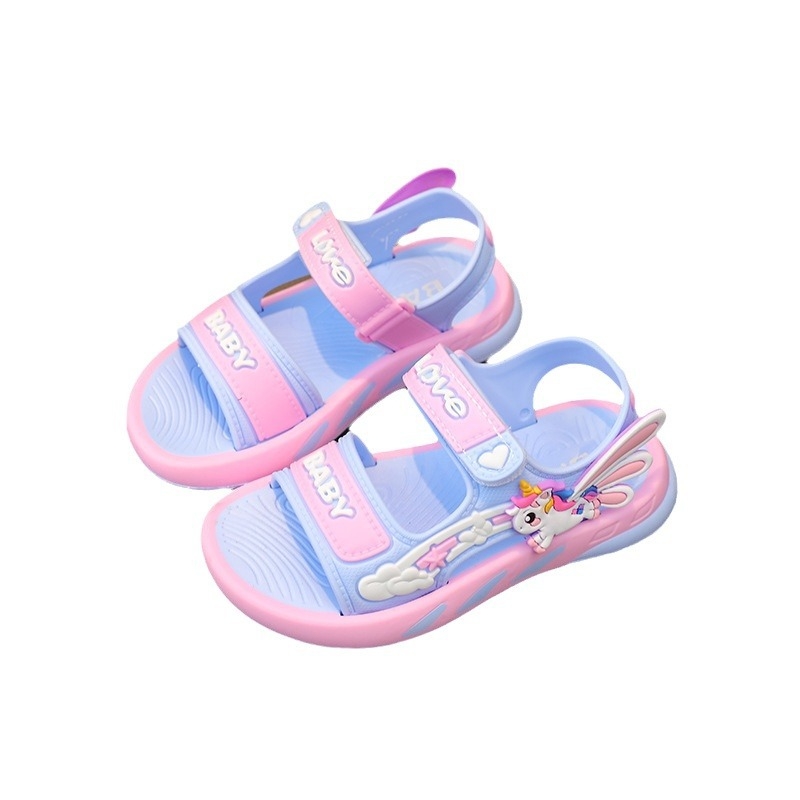 Bērnu sandales ar Velcro, karikatūras raksts, mīksta PVC zole, pretslīdes, zīmols YB