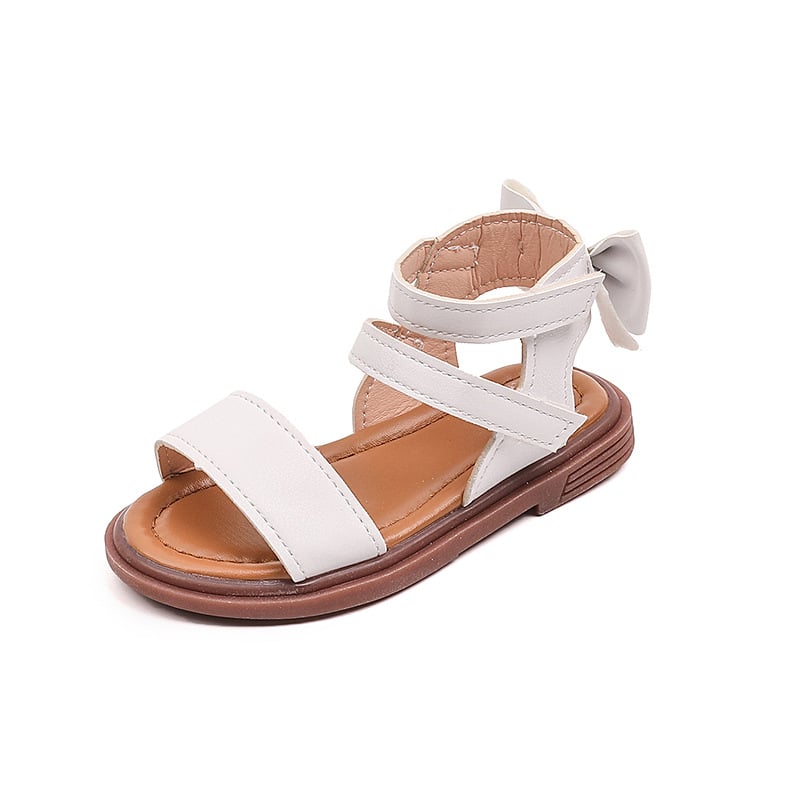 Romiešu sandales meitenēm ar bunti, Velcro aizdare, mīksta zole (Dzimums: Sievietes; Augšējais materiāls: mākslīgā āda; Vecums: 1–3 un 4–6 gadi; Zole: TPR; Aizdare: Velcro)