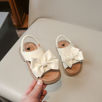 Meitenēm princeses sandales ar mākslīgās ādas augšu, Korejas stila, TPR zole, elastīga siksniņa, vecuma diapazons 1–6 gadi, pavasaris 2025
