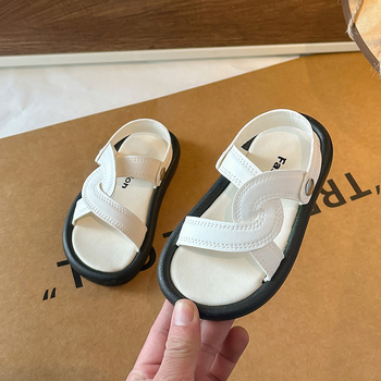 Meitenēm sandales ar Velcro aizdari - virsma no mākslīgā ādas, TPR zole, Vintage stils, vecums 1-6 gadi